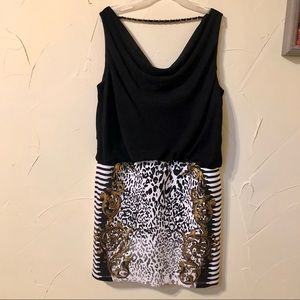 Thalia Sodi Black, White, Gold Dress